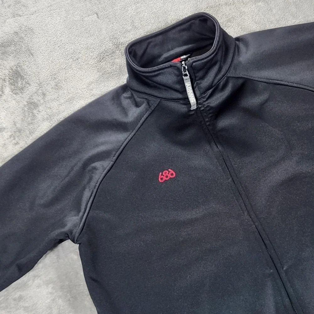 686 Jacket Mens XL Black SMARTY Tech Softshell Fleece Lined Ski Snowboard
